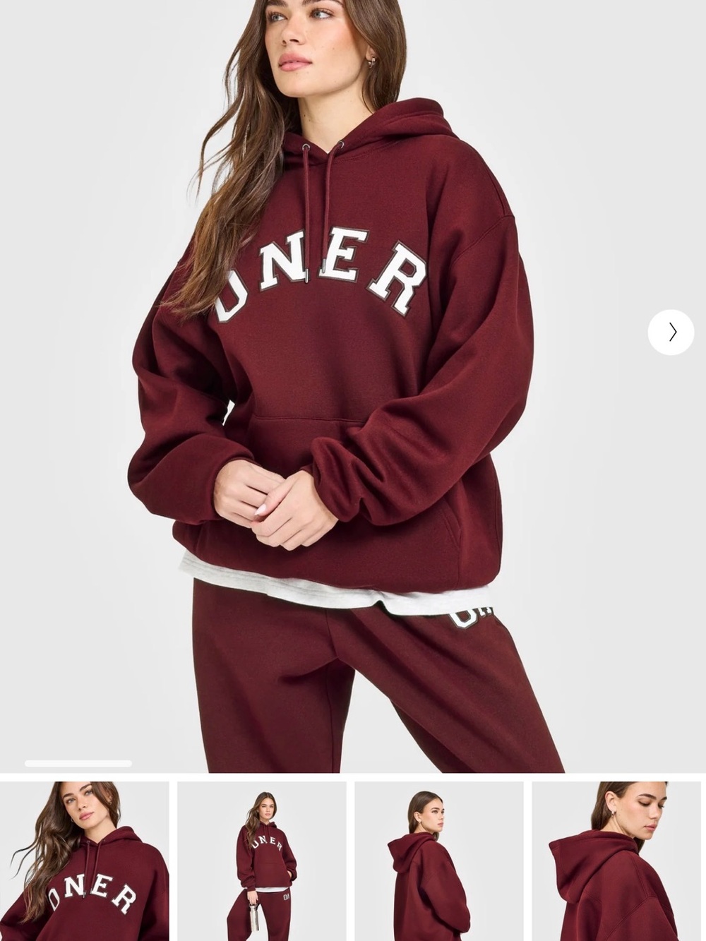 Oner Active Foundations Oversized Oner Girlfriend Hoodie in Rosewood